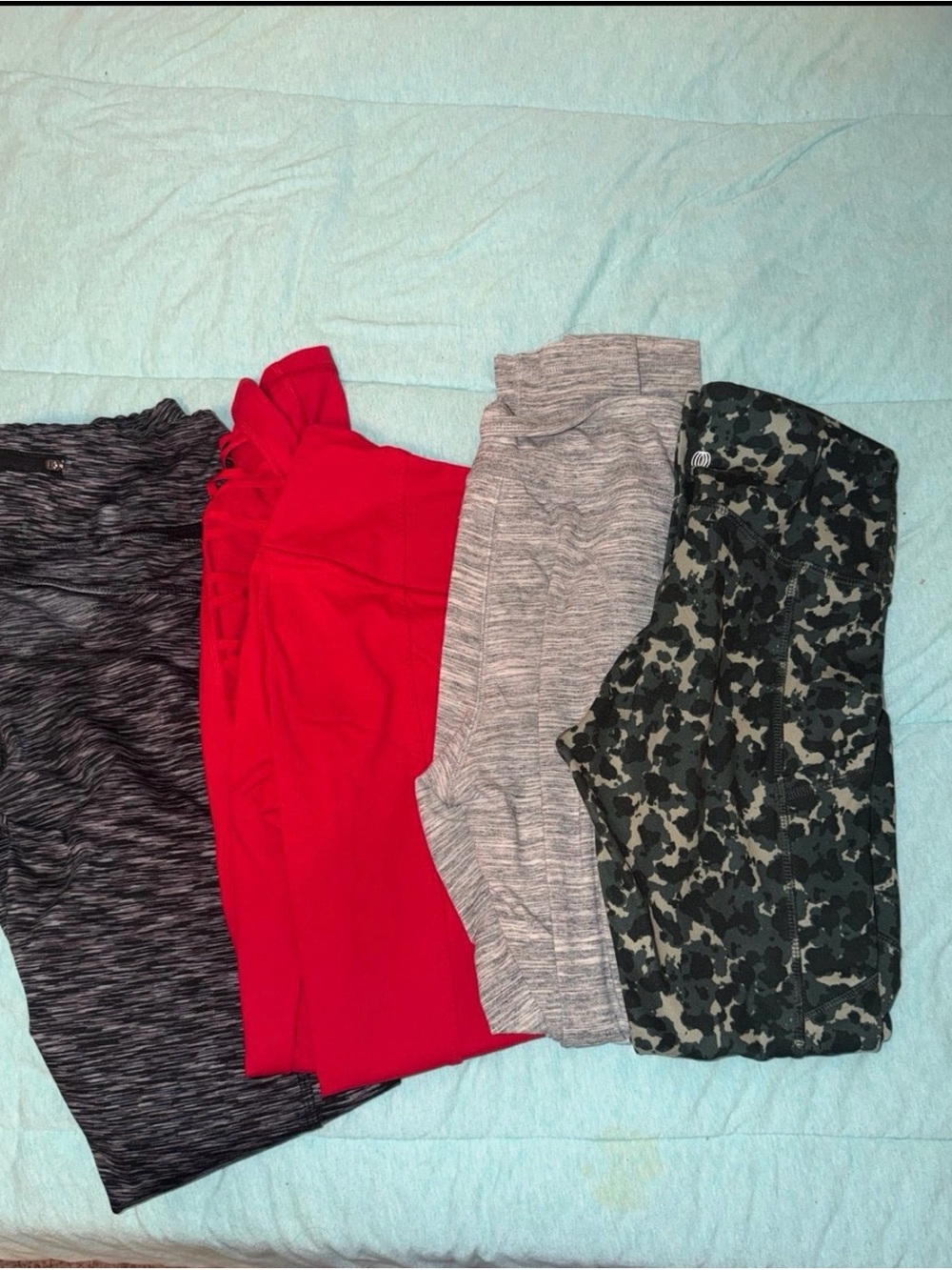 Victoria's Secret Women's Leggings Bundle - Red, Gray, Black Camo, Charcoal
